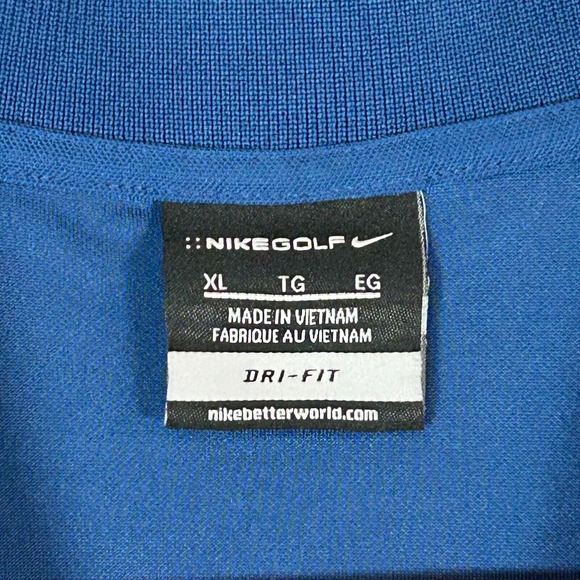 Nike Golf Polo Shirt Mens XL Blue Dri Fit Short Sleeve Stretch Fabric‎ Collared - Picture 5 of 11